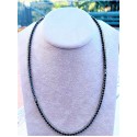 Collana tennis bronzo colore argento con zirconia nere