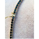 Collana tennis bronzo colore oro con zirconia nere