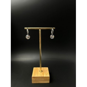 Orecchini Brilliant round cerchi in acciaio con pendente punto luce 