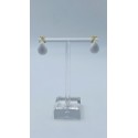 orecchini goccia in bronzo dorato smaltati bianco