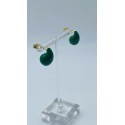 orecchini goccia in bronzo dorato smaltati verde