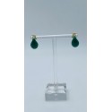 orecchini goccia in bronzo dorato smaltati verde