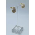 orecchini goccia in bronzo dorato con zirconi