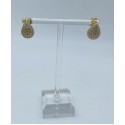 orecchini goccia in bronzo dorato con zirconi