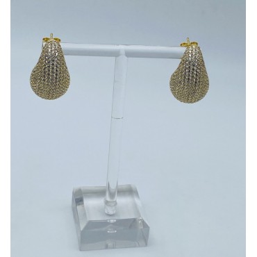 orecchini goccia in bronzo dorato con zirconi mis.2