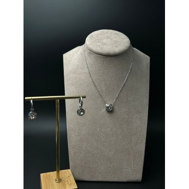 Parure Brilliant Collana e orecchini in acciaio punto luce