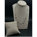 Parure Stelle Incorniciate collana e bracciale acciaio con stelle a cornice alternata