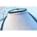 Parure bracciale e collana tennis in bronzo colore nero brunito total black