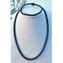 Parure bracciale e collana tennis in bronzo colore nero brunito total black