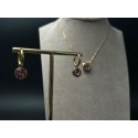 Parure Brilliant Collana e orecchini in acciaio rosato punto luce rosa