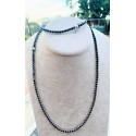 Parure bracciale e collana tennis in bronzo colore argento e zirconia nere