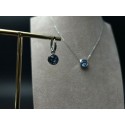 Parure Brilliant Collana e orecchini in acciaio punto luce azzurro viola