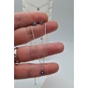 Collana punti luce margherita in argento con zirconi bianchi, blu, verde o rosso