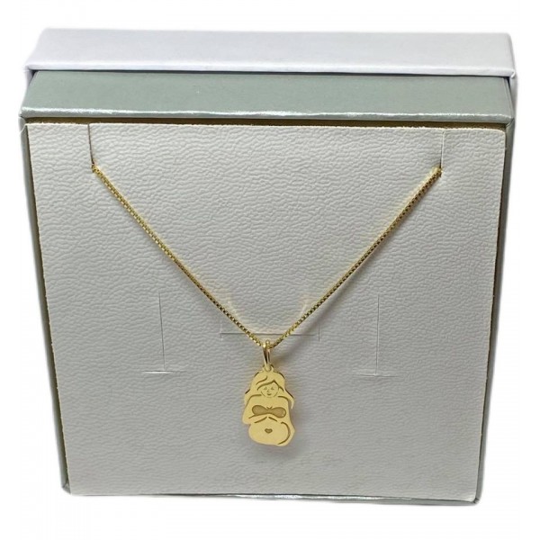 Collana maternita' con pancione in argento dorato