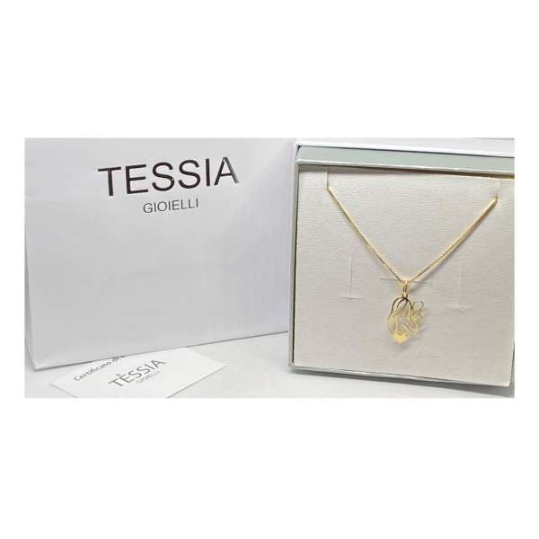 Collana maternita' traforata in argento dorato