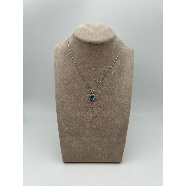 Collana Veneziana con Pendente Azzurro in Argento 925