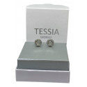 Orecchini argento tondo con pave'