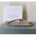 Bracciale tennis rosè con pietre bianche 3mm
