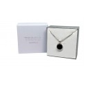 Collana argento con ciondolo tondo nero zirconato