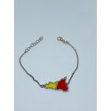 Bracciale Sicilia giallorosso colori regionali argento 925