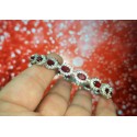 Bracciale tennis argento 925 pietre ovali rosse