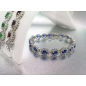 Bracciale tennis argento 925 pietre ovali blu