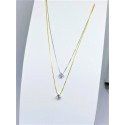 Collana punto luce argento e zircone 4mm