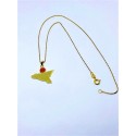 Collana con pendente Sicilia argento dorato e corallino