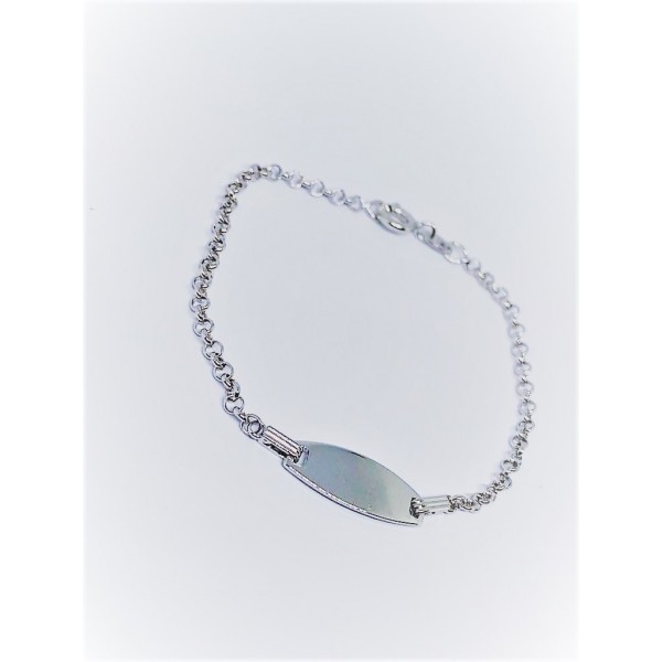 Bracciale Targa Bimbo In Argento Maglia rollina