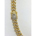 Collana grumetta acciaio dorato e zirconi