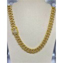 Collana grumetta acciaio dorato e zirconi