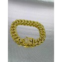 Bracciale grumetta acciaio dorato e zirconi