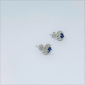 Orecchini argento ovali con centrale blu