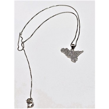 Collana con ciondolo sicilia zirconata