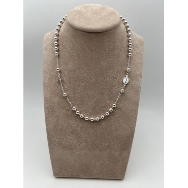 Collana rosario girocollo in argento