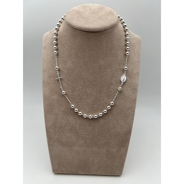 Collana rosario girocollo in argento