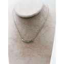 Collana con pendente tennis in argento 925 e zirconi bianchi e verde