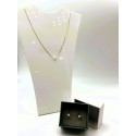 Parure collana e orecchini in argento 925 dorato con perlina