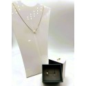 Parure collana e orecchini in argento 925 dorato con perlina