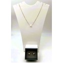 Parure collana e orecchini in argento 925 dorato con perlina