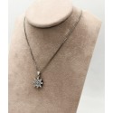 collana veneziana con pendente forma fiore in argento e zirconi