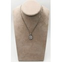 collana veneziana con pendente forma fiore in argento e zirconi