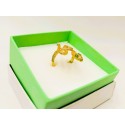 Anello in argento dorato e zirconi serpente