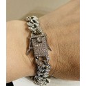 Bracciale grumetta acciaio e zirconi