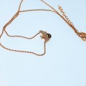Collana argento rosè con ciondolo ape smaltata