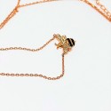Collana argento rosè con ciondolo ape smaltata