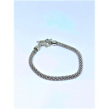 Bracciale maglia popcorn argento
