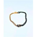 Bracciale argento nodo rosa e nero