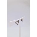 Orecchini cuore in argento zirconato a giro completo
