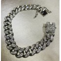 Bracciale grumetta acciaio e zirconi